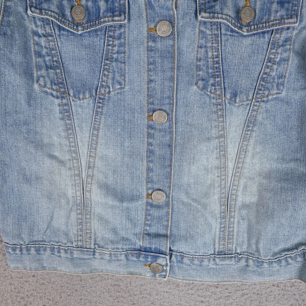 Gap‎ Girls Denim Jacket XXL Blue Trucker Jean Button Up Cotton